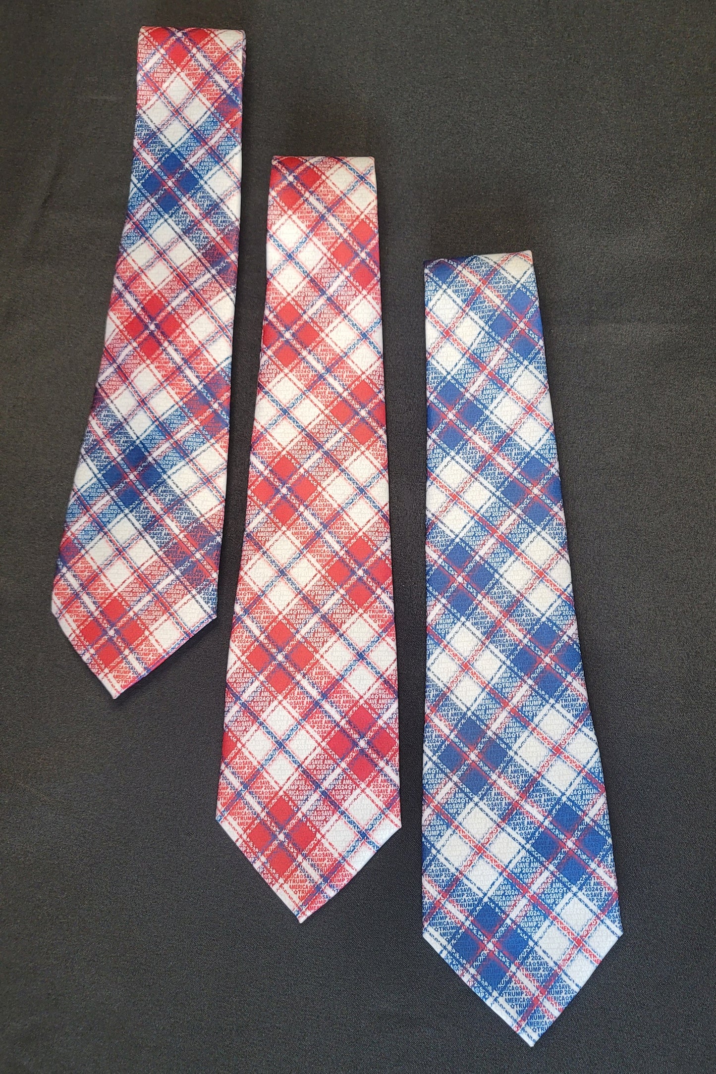 TRUMP 2024 SAVE AMERICA Tie~ Optical Illusion Speakeasy Plaid {Buy 2 get 3rd 50%OFF}