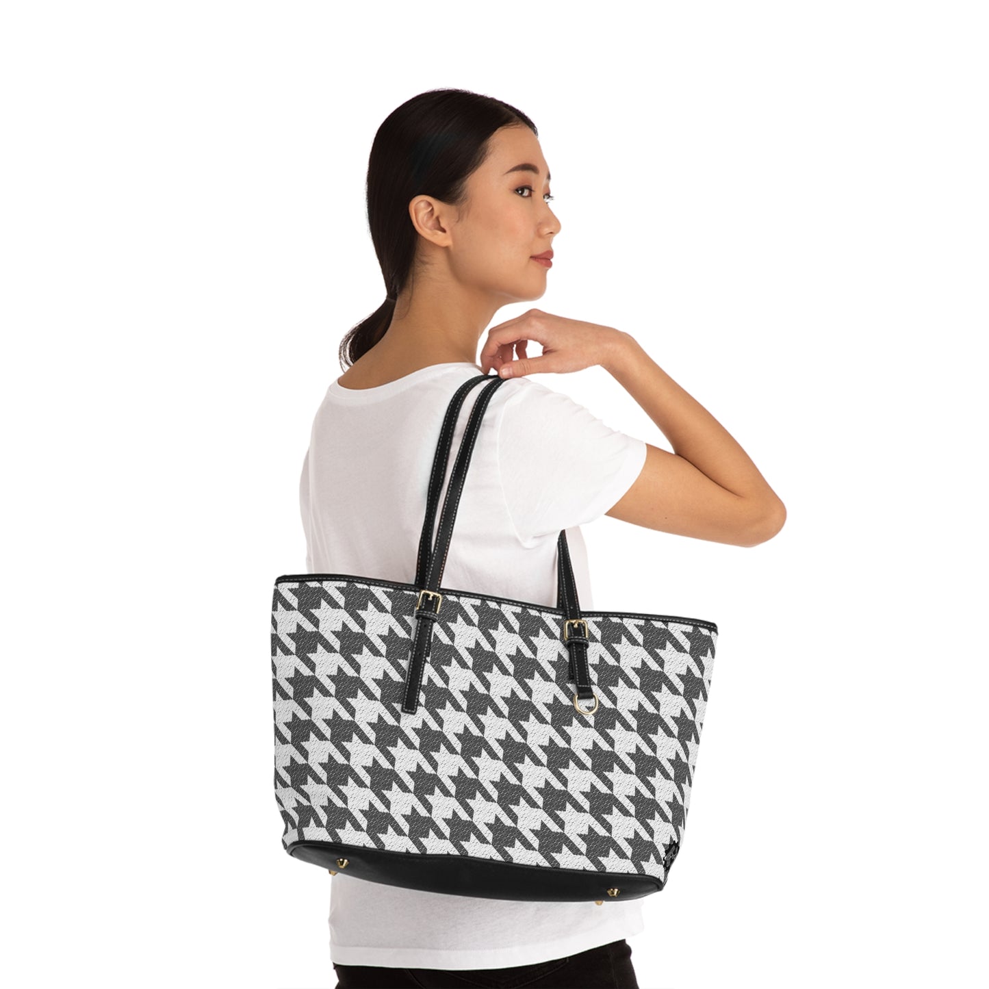 FUCK JOE BIDEN HOUNDSTOOTH PU Leather Shoulder Bag