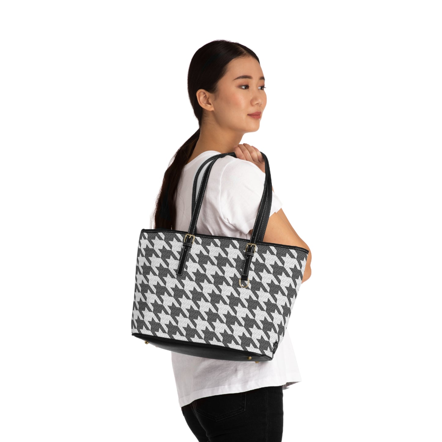 FUCK JOE BIDEN HOUNDSTOOTH PU Leather Shoulder Bag