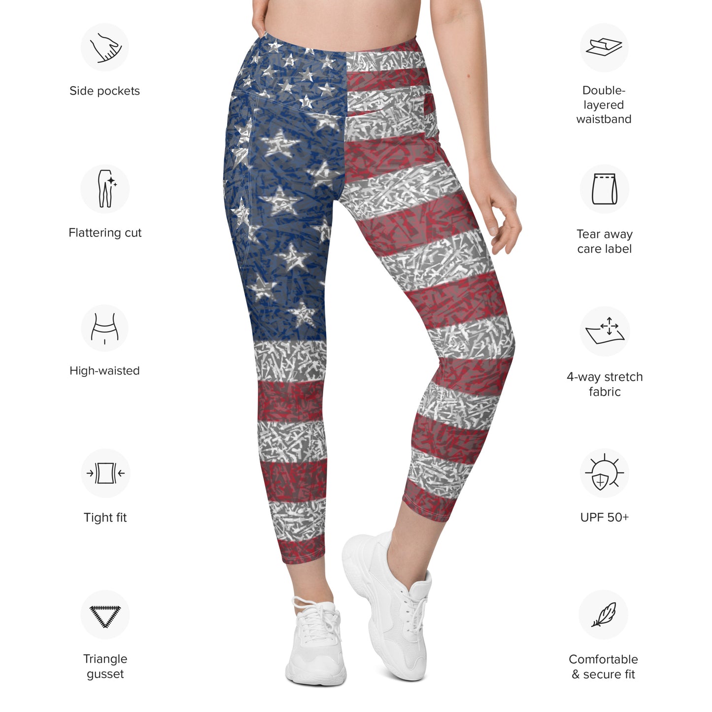 American flag GUGsmoke Leggings with pockets