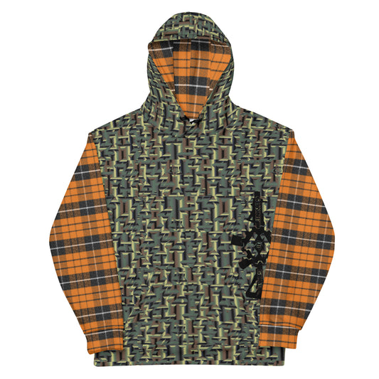 TRUMP 2024 SAVE AMERICA Camo + FUCK JOE BIDEN Plaid sleeves mashup Hoodie