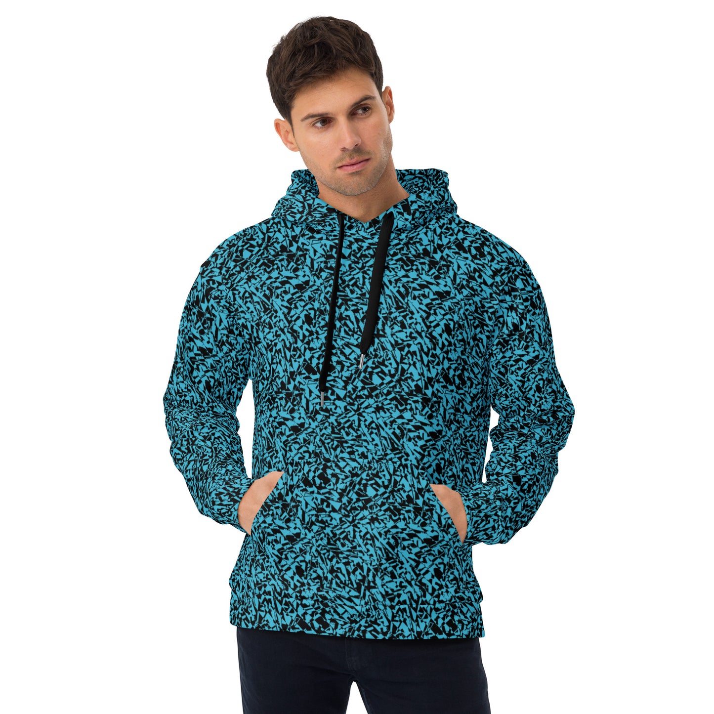 GUGstatic unisex Hoodie (Black and bright summer sky blue)