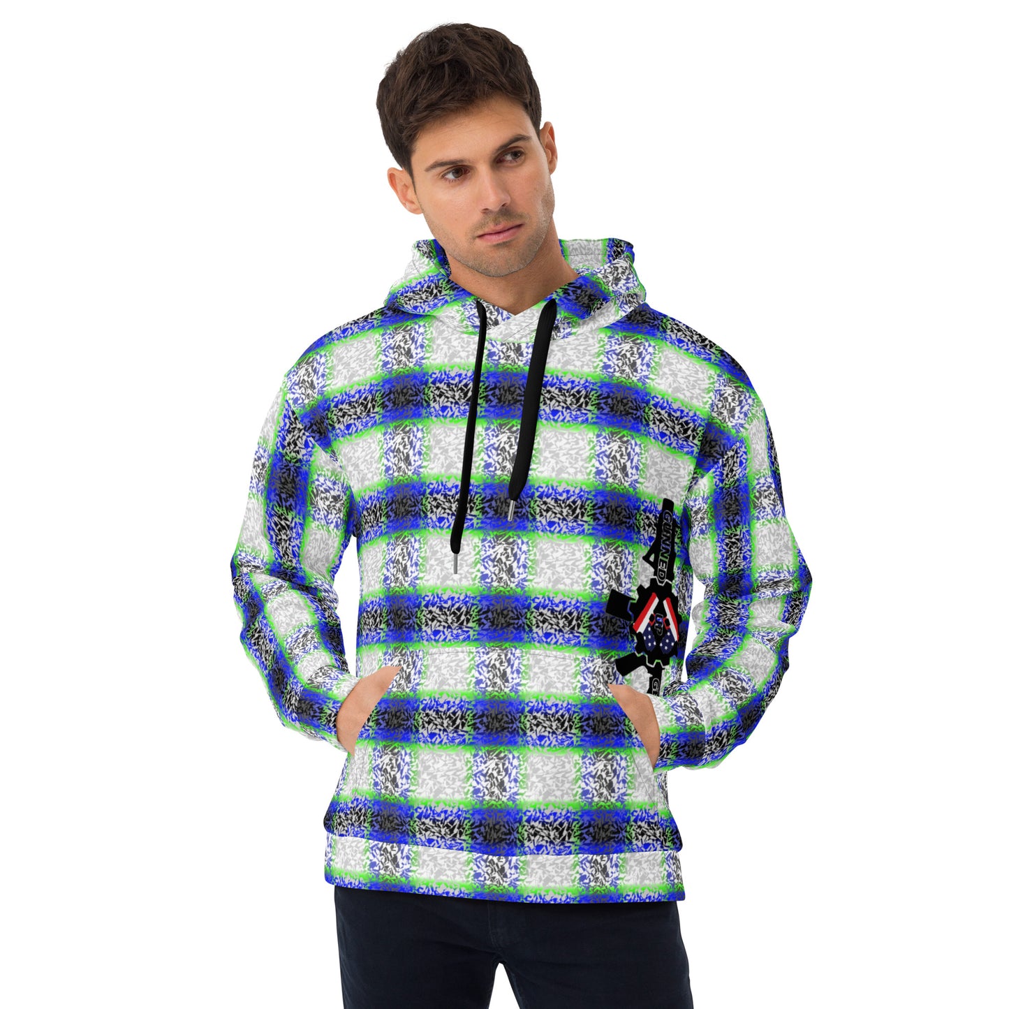 GUGstatic Plaid Hoodie