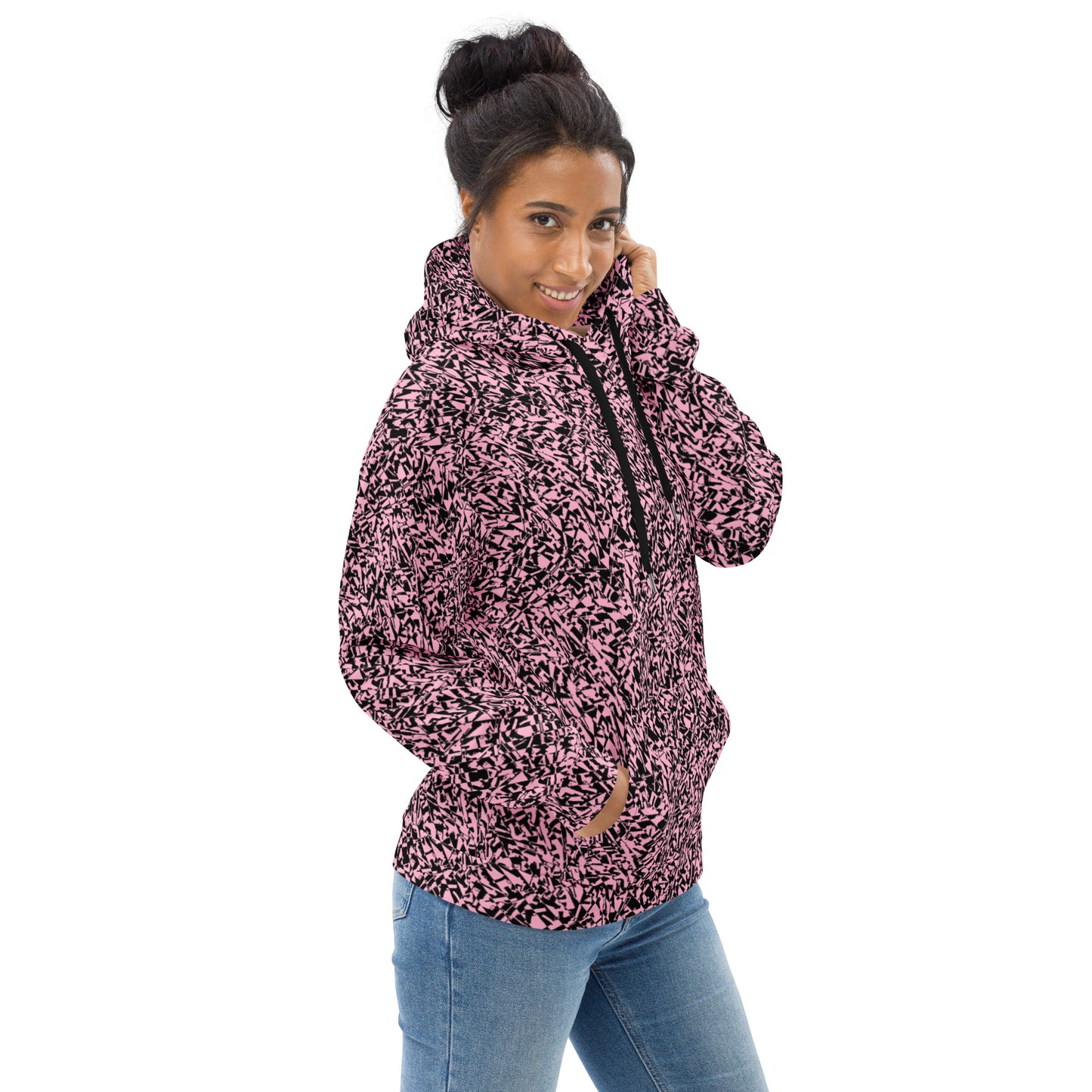 GUGstatic unisex Hoodie (Black and cotton candy pink)