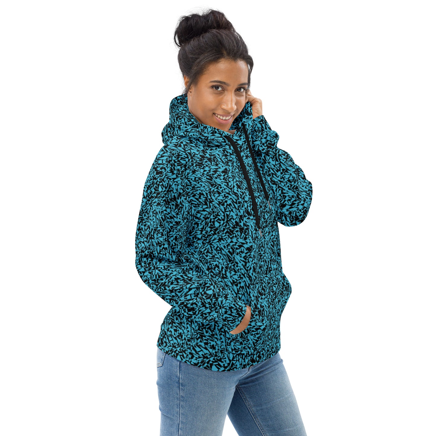 GUGstatic unisex Hoodie (Black and bright summer sky blue)