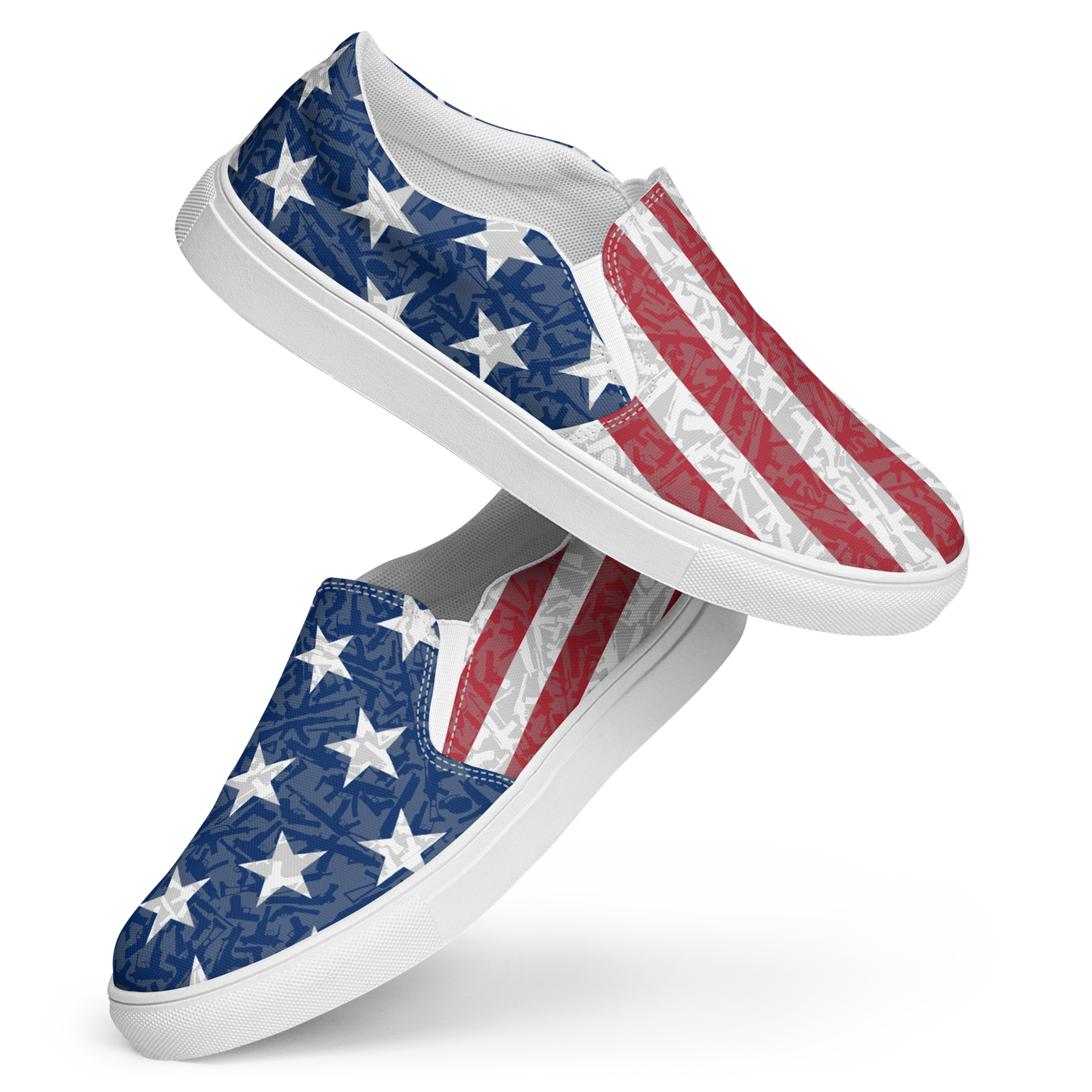 Faded GUGflag Men’s slip-on canvas shoes American Flag