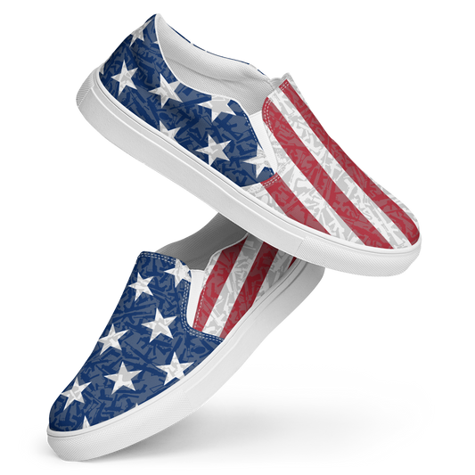 Faded GUGflag Men’s slip-on canvas shoes American Flag