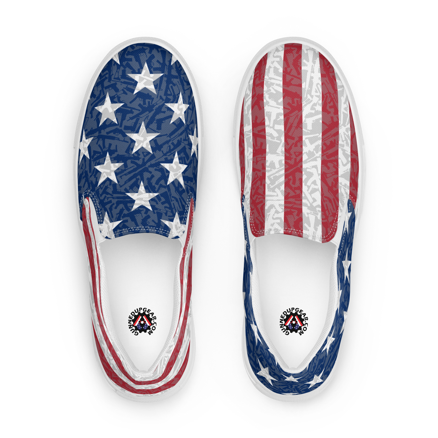 Faded GUGflag Men’s slip-on canvas shoes American Flag