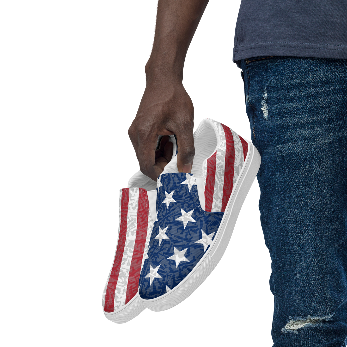 Faded GUGflag Men’s slip-on canvas shoes American Flag