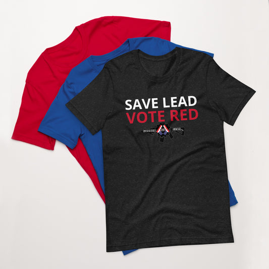 SAVE LEAD VOTE RED Unisex t-shirt XS-Lg